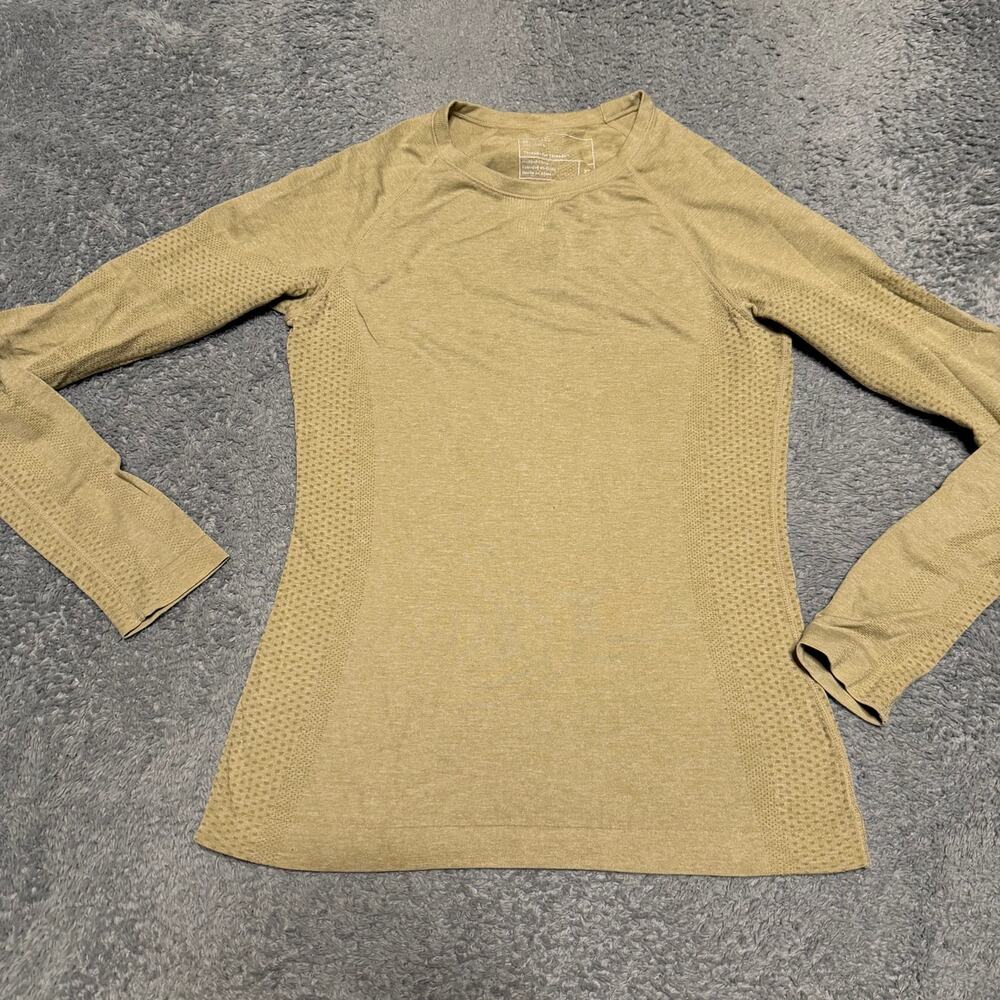 FIGS Salta Seamless Underscrub Top Womens XS Long Sleeve T Shirt Tee Light Brown